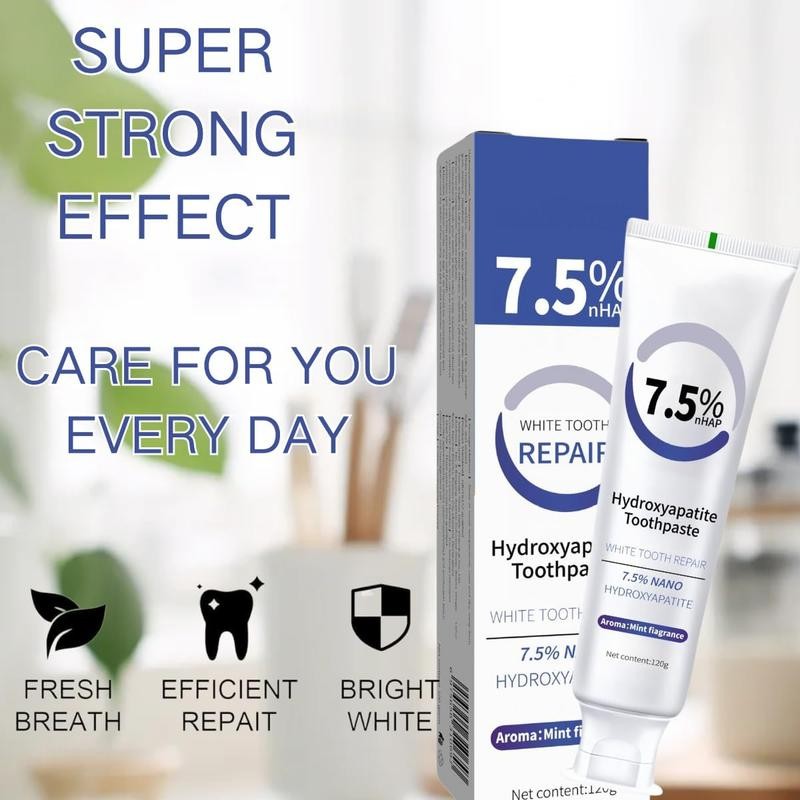 Hydroxyapatite Toothpaste for Enamel Protection Fluoride-Free Gentle Mint Fresh Breath