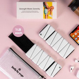 OmWeights - Wrist and Ankle Weights for Women and Men | Elevate Your Workouts With Weighed Bangles | Cardio, Yoga, and Pilates Ankle Weights For Women and Men | Adjustable Leg and Arm Weights 1lb Each (Silver Sand)