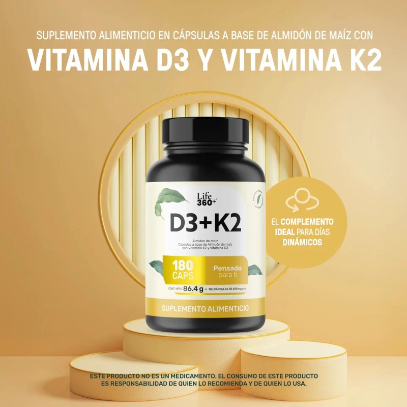 Suplemento Cápsula Life360 Life 360 K2d3 Almidón Maíz Vitaminas 480mg