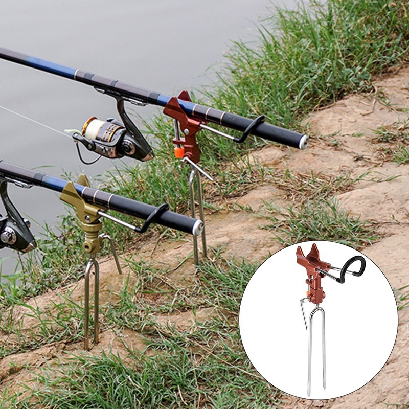 Aluminium Alloy Fishing Pole Tackle Holder Bracket Rod Ground Holder