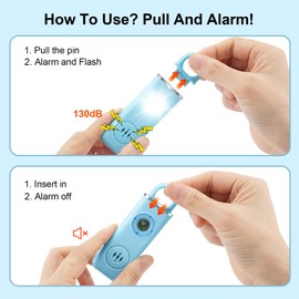 Gorfex 130dB Loud Rechargeable Personal Alarm, Everyday Alarm Keychain with LED Light - Useful Device for Women, Children, Elderly