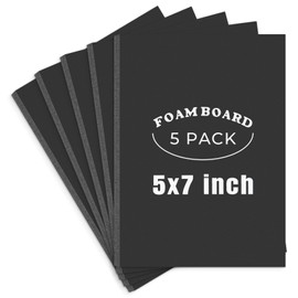 AUEAR, 5 Pack 5x7 Black Foam Boards, Foam Core Poster Board for Display, Mounting, Print, Presentation and Projects, 3/16'' Thick