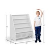 SEIRIONE Sturdy Kids Bookshelf, Children Display Rack, 4 Sling and