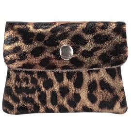 modamoda de P09 Women's Coin Purse Small Leather Made in Italy P09, Leo rose beige metallic, XS, Handy