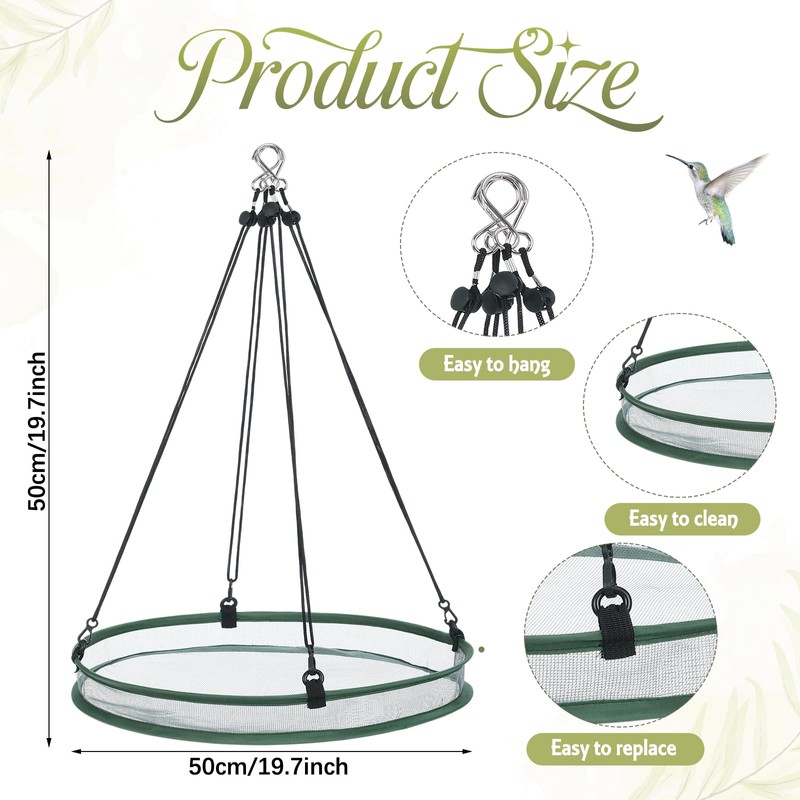 FoldTier 2 Pieces Universal Wild Bird Seed Catcher Hanging Hoop