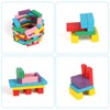 KABENFIS Wooden Building Blocks Colourful Tower Game with Storage Bag