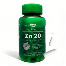 Zinc 20 mg Con Vitamina B6, B1 + Lecitina de Soya - 120 Capsulas - Bienestar. Vitalidad Y Rendimiento - ZN20-5H8 NUTRITION