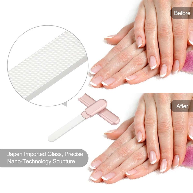MiDenso Premium Glass Nail File with Case, Crystal Diamond Salon