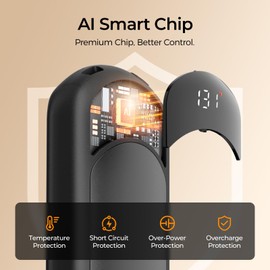 Hand Warmers Rechargeable, 3 Heat Levels (104–131°F) with AI Temp & Battery Display, Pocket Electric Hand Warmers, Fast Heating, Fits in Gloves, Gifts for Women & Men