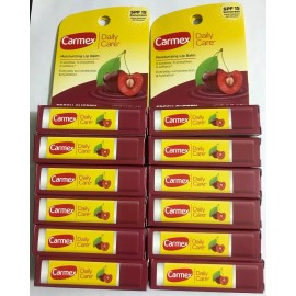Carmex Lot Of 6 Carmex Stick Moisturizing Lip Balm SPF15 Cherry Flavor .15OZ Daily Care