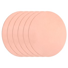 sourcing map 6Pcs Copper Round Plate, 0.02"(0.5mm) Thick 4"(100mm) Dia Pure Copper Metal Sheet T2 Copper Round Disc Brass Circle Gaskets for Metal Stamping DIY Crafts