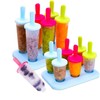 12 Ice Lolly Moulds, Ice Lolly Moulds with Plastic Sticks,
