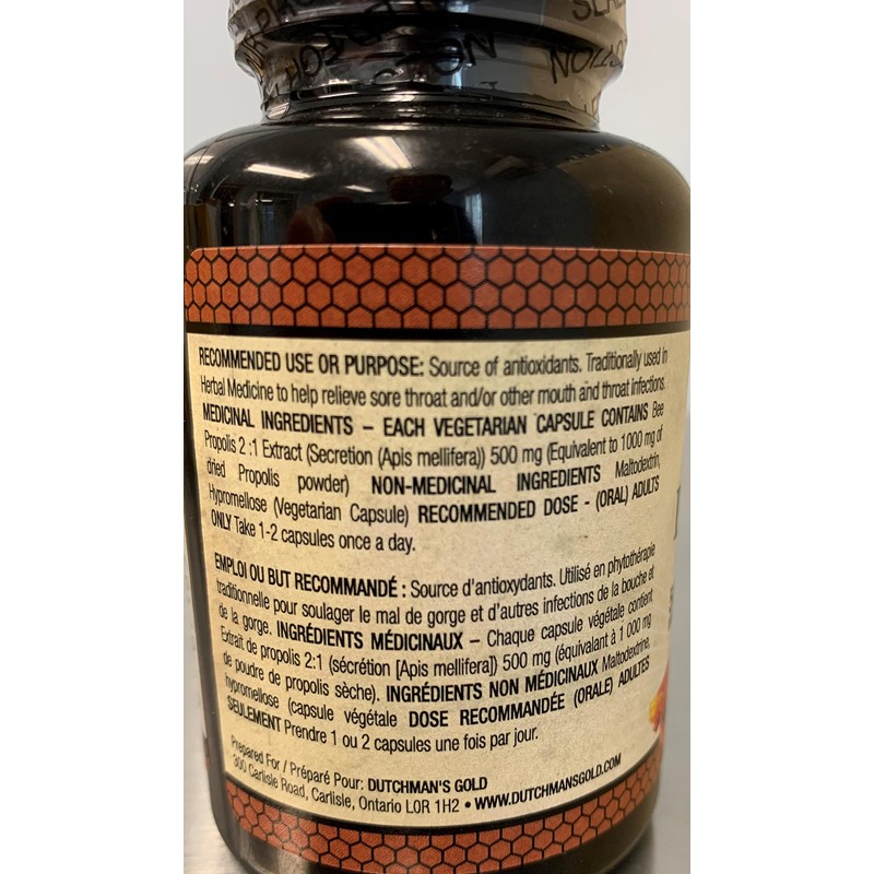 Dutchman's Gold Propolis 500 mg 90 caps - 2X Concentrate