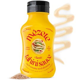Mezete Tahini Sauce | All Natural Sesame Dressing | Traditional Middle Eastern Recipe | No Added Oils | No Additives or Preservatives | Easy Squeeze Bottle | Non-GMO | 315g