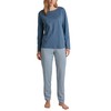 CALIDA Ornament Nights Women's Long Pyjamas 100% Cotton, Blue Cotton