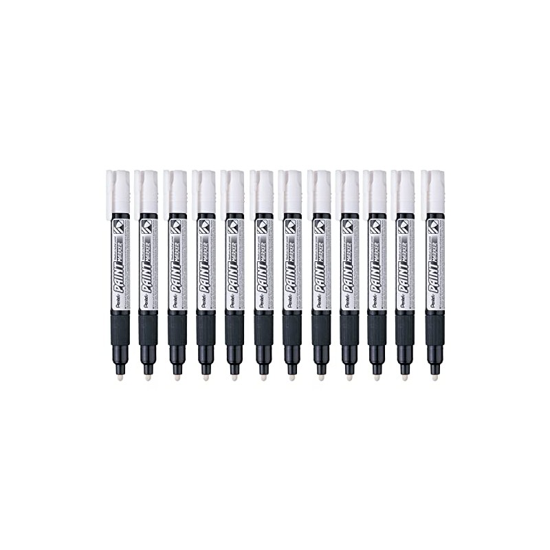 Marcador Permanente Uso Industrial Pentel Blanco/12 Piezas-MMP20-W