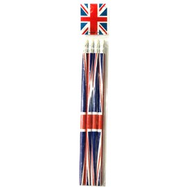 HENBRANDT 16 Union Jack Pencils with Eraser Souvenir Collectable