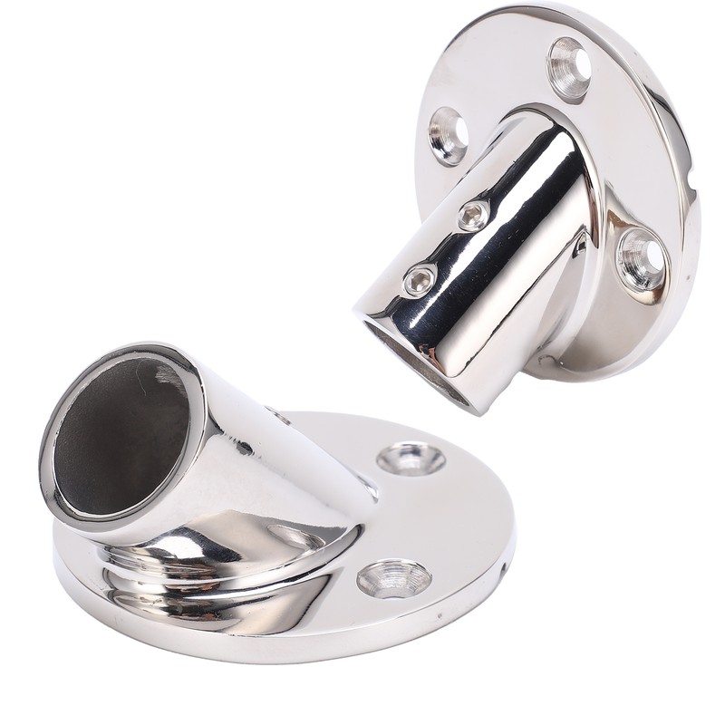 Boat Hand Rail Fitting Stainless Steel 45 Degree Round Base
