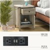 Farmhouse Nightstand with Charging Station, White Side Table, Rustic End