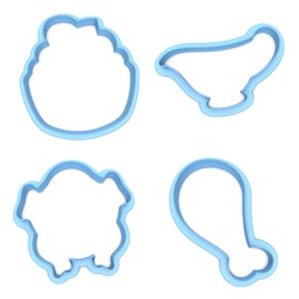 Sweet Prints Inc Set of 4 Thanksgiving Dinner (outline) Cookie Cutter - Dishwasher Safe (3")