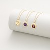COAI Gold Plated Silver Crescent Moon Birthstone Necklace for Women,