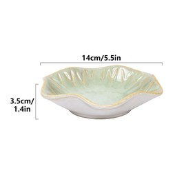 Ceramic Trinket Dish Small Jewellery Tray Ring Dish, Decorative Trinket Tray Key Tray for Hallways(Light Green)