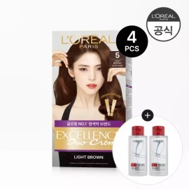 L'Oréal Paris 로레알파리 엑셀랑스 듀오크림 염색약 4개 (증)샴푸 미니 100ml(랜덤) 2개 [5.21호] L'Oreal Paris Excellence Duo Cream Hair Dye 4 Packs (Bonus) Mini Shampoo 100ml (Random) 2 Packs [No. 5.21]