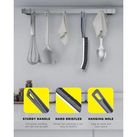 3 Pcs Hard Bristle Crevice Cleaning Brush, Small Cleaning Brushes, Grout Cleaner Brush, Toilet Brush, Scrub Brush for Shower Tile, Skinny Gap Cleaning Tools for Household Use, Bathroom, Kitchen