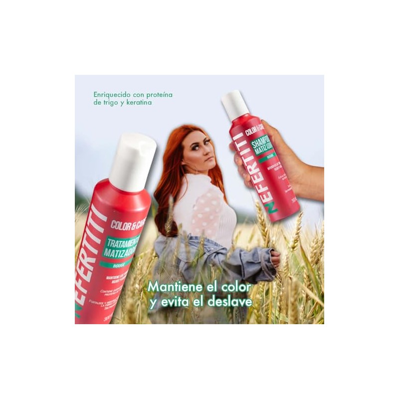 Nefertiti Shampoo Matizador Rojo Sin Sales y Parabenos + Tratamiento