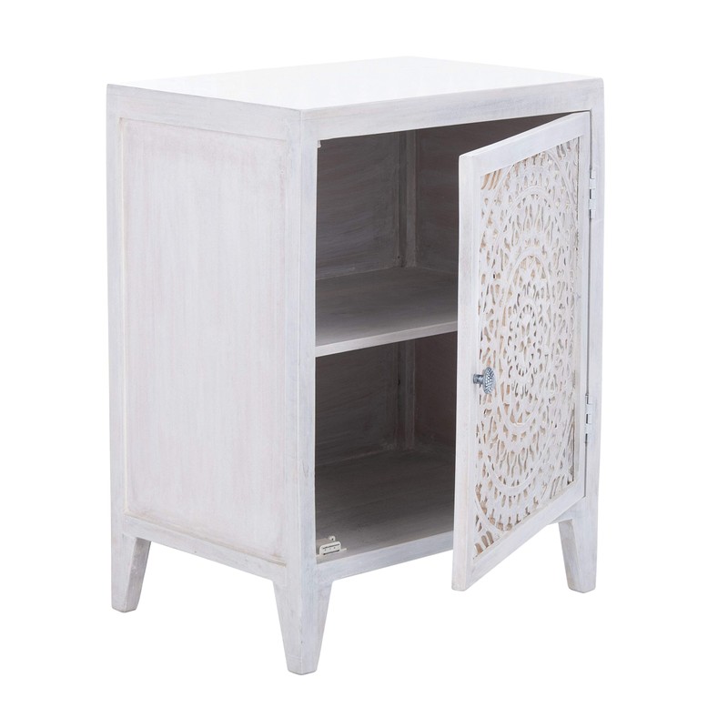 Safavieh Home Thea Brown 1-door Carved Mandala Nightstand