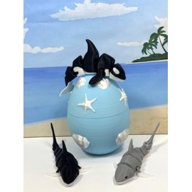 3pcs 3D Printed Sharks and Orca, Articulated Sea Animal Fidget Toys and Egg, Fidget Toy for ADHD Autism AS001-3x-BE