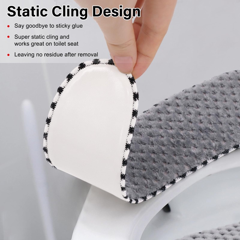 2Pairs Warm Toilet Seat Cover Mat Plush Thick Toilet Seat