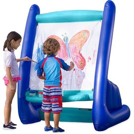 Hearthsong Inflatable Kids Art Easel, Outdoor & Indoor Paint Station, Creative Coloring, Drawing and Painting Art Easel for Kids and Toddlers, Ideal for Arts & Crafts Fun
