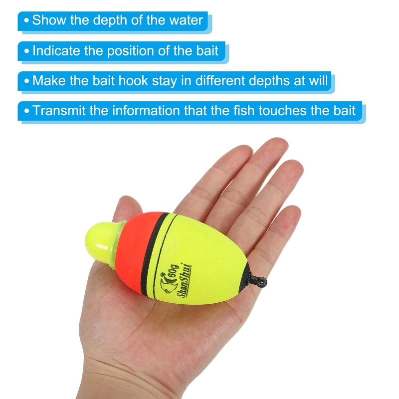 PATIKIL 4pcs 60g/2.1oz Lighted Fishing Slip Bobber EVA Light Up