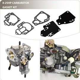 eMagTech 1 Set Carb Gasket Kit 8-25hp Replacement Part 1395-9761-1 1395-811357 1395-9645 Carburettor Repair Kit Compatible with Mercury Carb