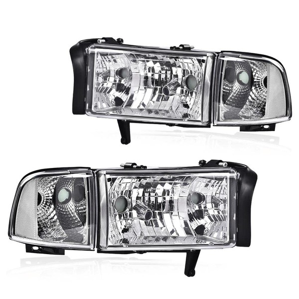 ANDPLAY Headlights Compatible with Dodge Ram 1500 1994 1995 1996