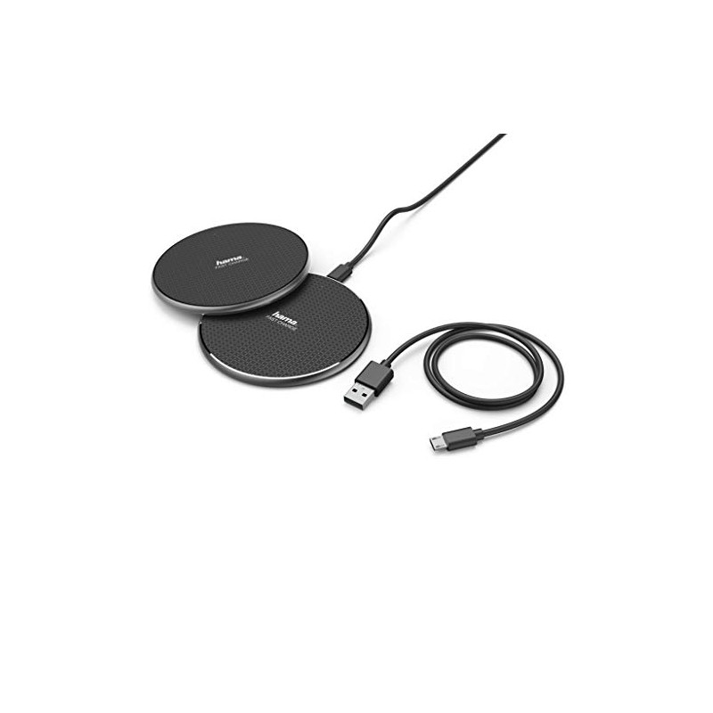 Hama QI-FC10 Wireless Charger, Set of 2, Black