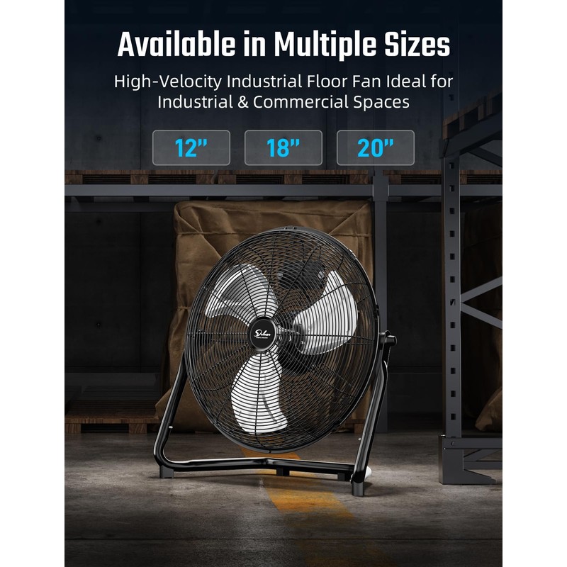 Simple Deluxe Comfort Zone Cradle Floor Fan, 12 Inch 3-Speed