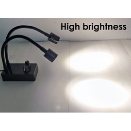 Microscope Light Source, USB Desk Dual Gooseneck Lights LED Mini Spot Light Illuminator for Stereo Microscope Camera Industrial Video Zoom C Mount Lens for Repair Soldering PCB Lab