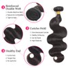 10A Brazilian Body Wave Bundles with Closure (14/16/18+12,Free Part 4x4
