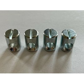 Cross Dowel Nut Sleeve Part # 100514 (4 Pack) for IKEA Furniture Hardware Parts Silver