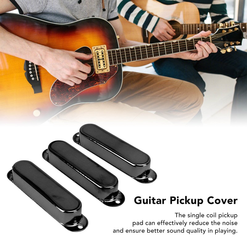 3Pcs Electric Guitar Single Coil Pickup Cover Copper Instrument Accessory