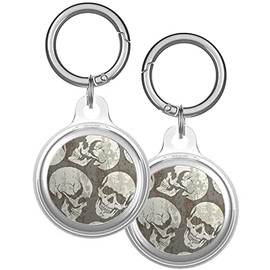 XtremePads Case, Compatible with Apple Airtags Finder - Protective Soft TPU Keychain Cover, for Pets, Bags, Keys ( Skulls )