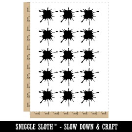 Ink Splatter Temporary Tattoo Water Resistant Fake Body Art Set Collection - 15 2" Tattoos (1 Sheet)