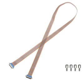 sourcing map IDC Serial Cable Rainbow Wire Flat Ribbon Cable DB25 Male to DB25 Male 59 Inch Length 2.54mm Pitch Breadboard Jumper Wires for Electronic Projects