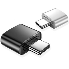 Mepsies USB C to USB Adapter (Pack of 2), USB C OTG Adapter, Type C to USB-A Converter, Compatible with MacBook, Type-C Phones, Tablets and More, Black and Silver
