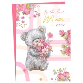 Giftinghouse A5 Foiled Mothers Day Card with Envelope - Mum Birthday Card - Luxury Mothers Day Cards for Mum from Daughter and Son - Made in UK (1 PACK)