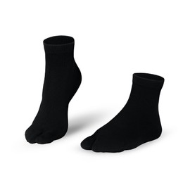 Knitido Traditionals Tabi | Short Split Toe Socks in Cotton, Size:UK 9-11 (EU 43-46), Colours:black (001)