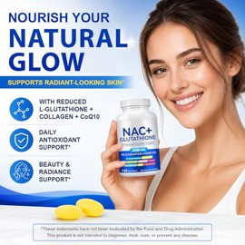 NAC + Glutathione Supplement with N-Acetyl Cysteine, Alpha Lipoic Acid & L-Glycine - 2080mg Per Serving - Antioxidant & Immune Support - Safe Ingredients, 120 Capsules
