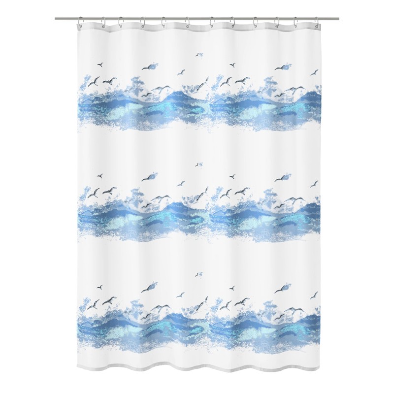Kleine Wolke 733 Textile Shower Curtain Seaside Design Crocus Blue